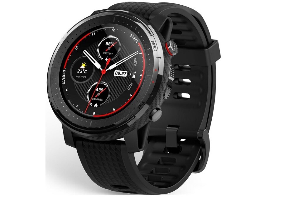 SMARTWATCH AMAZFIT STRATOS3 BLACK wielofunkcyjny sport elegancki