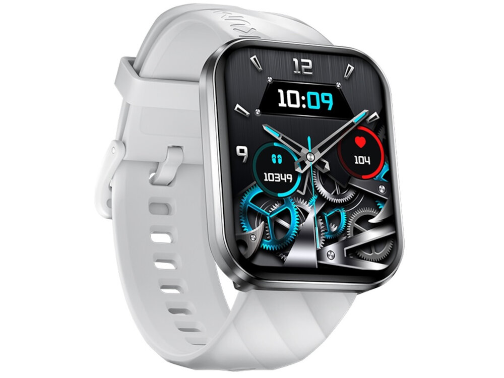 Smartwatch KUMI KU6 Meta Srebrny koperta ze szkla odpornego na zadrapania stopu aluminium i wysokiej jakosci tworzywa sztucznego bransoleta z sylikonu latwe utrzymanie czystosci