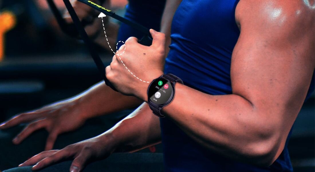 Smartwatch KUMI GW5  ekran bateria czujniki zdrowie sport pasek ładowanie pojemność rozdzielczość łączność sterowanie krew puls rozmowy smartfon aplikacja 