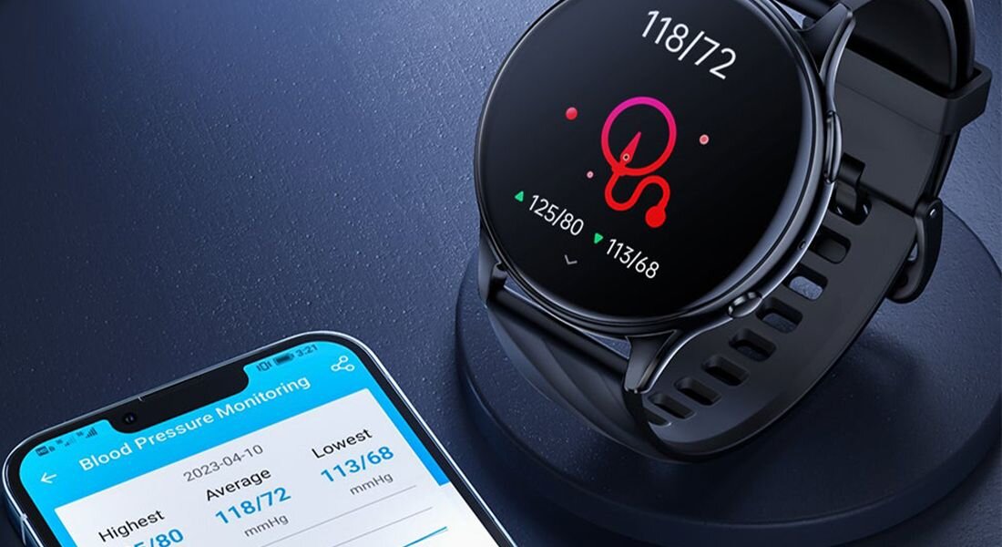 Smartwatch KUMI GW5  ekran bateria czujniki zdrowie sport pasek ładowanie pojemność rozdzielczość łączność sterowanie krew puls rozmowy smartfon aplikacja 