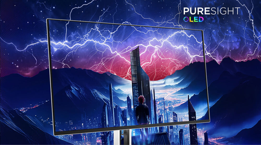 Monitor LENOVO Legion Pro 32UD-10 31.5 cala 3840x2160px 240Hz 0.03 [GTG] 
					Monitor Lenovo Legion pod kątem na tle gór i nieba z piorunami postać na środku ekranu między wieżowcami napis PureSight OLED
					PureSight QD-LED 99% pokrycia sRGB obsługa 1,07 miliarda kolorów głębia 10-bitowa kalibracja dokładność Delty E Dolby Vision VESA DisplayHDR True Black 400 bogate detale