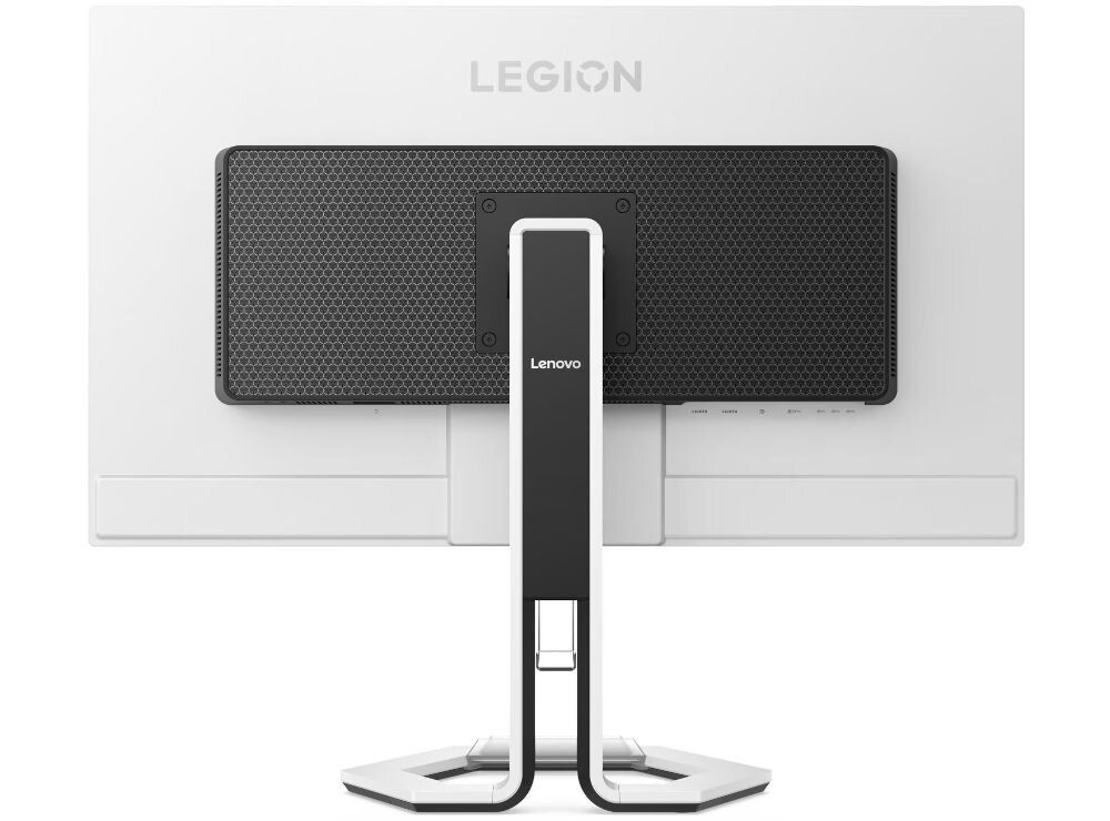 Monitor LENOVO Legion Pro 32UD-10 31.5 cala 3840x2160px 240Hz 0.03 [GTG] prezentacja monitora od tyłu na białym tle VESA 100 mm łatwe stabilne przymocowanie oszczędność miejsca uchwyt biurkowy VESA zwiększa powierzchnię roboczą dopasowanie ustawienia ekranu organizacja pracy