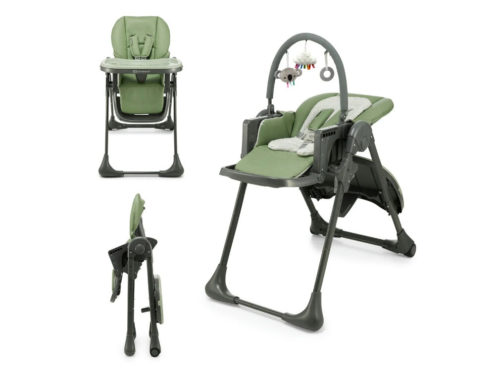 Krzesełko do karmienia KINDERKRAFT Tummie Zielony funkcjonalne wygodne piekny design komfort podczas posilkow rosnie razem z dzieckiem
