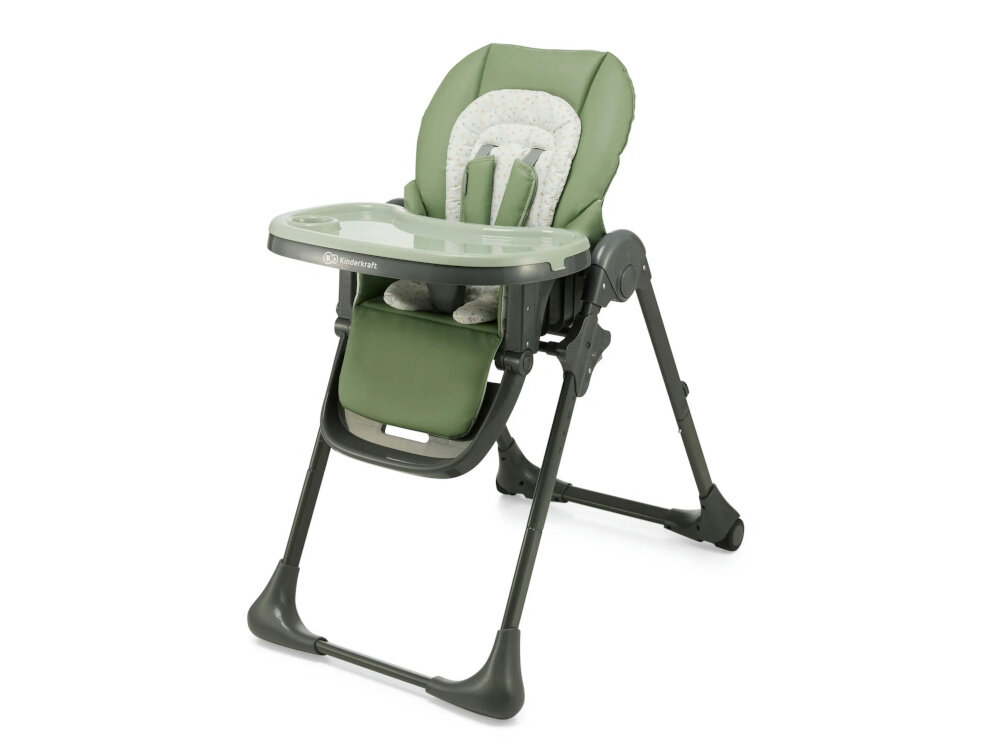 Krzesełko do karmienia KINDERKRAFT Tummie Zielony praktyczny pomocnik kuchenny regulacja wysokosci w zakresie do 85 do 101 cm