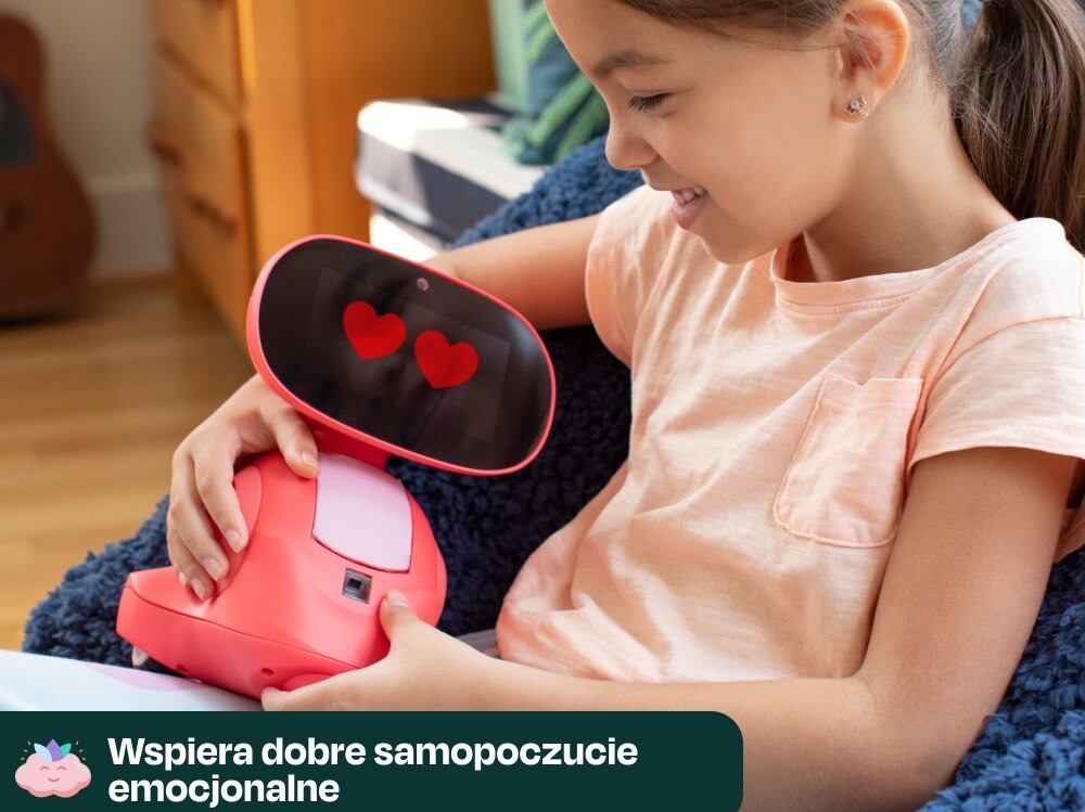 Zabawka Miko Robot Edukacyjny v3 czerwony wspierany sztuczną inteligencją wyrażanie emocji, budowanie pewności siebie, ćwiczenie uważności, rzwój emocjonalny