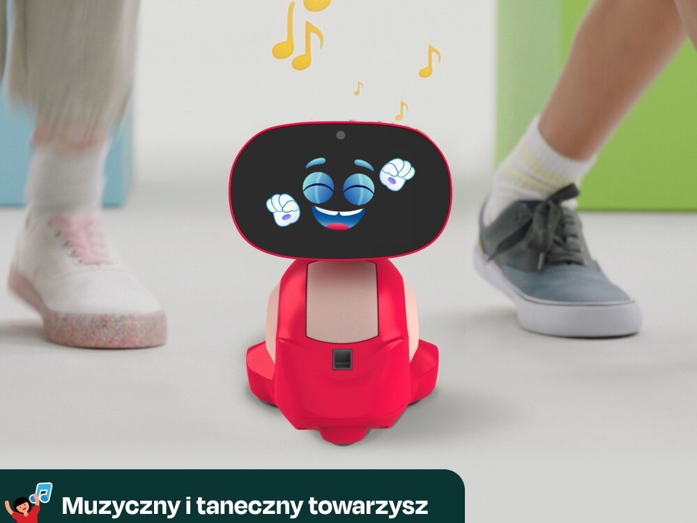 Zabawka Miko Robot Edukacyjny v3 czerwony wspierany sztuczną inteligencją angażowanie ruchu, ćwiczenia oddechowe, trening uważności, relaks, regeneracja, poprawa kondycji