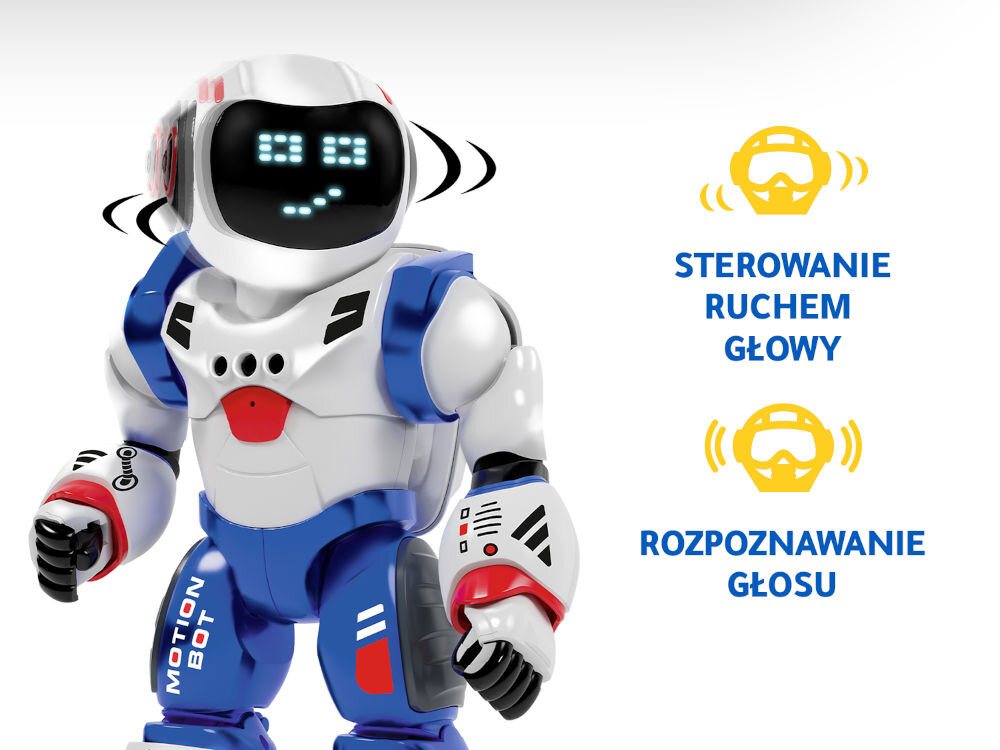 Robot zdalnie sterowany XTREM BOTS Bruce The Motion Bot XT3803503 Robot edukacyjny Xtrem Bots Bruce z funkcjami sterowania ruchem głowy oraz rozpoznawania głosu.