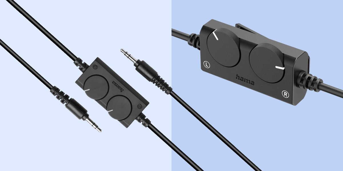 Słuchawki nauszne HAMA Over-Ear&nbsp;221846 - Swoboda w ruchu, sześciometrowy przewód, kadr na polit wbudowany w kabel