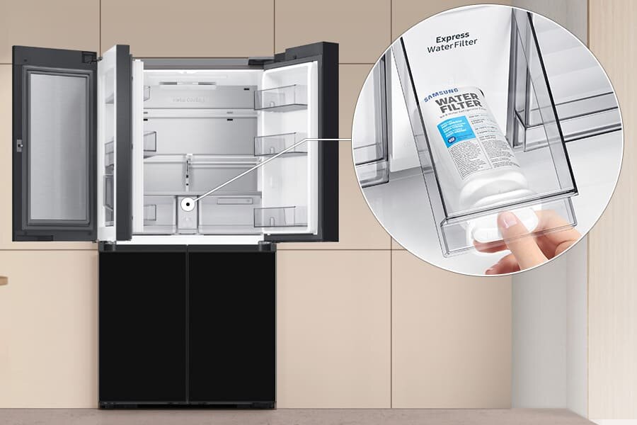 Media Expert - chłodziarko-zamrażarka RF65DB960E22 - wewnętrzny filtr wody