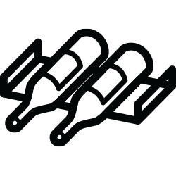 Bardziej pojemna półka na butelki przedstawiona za pomocą ikony