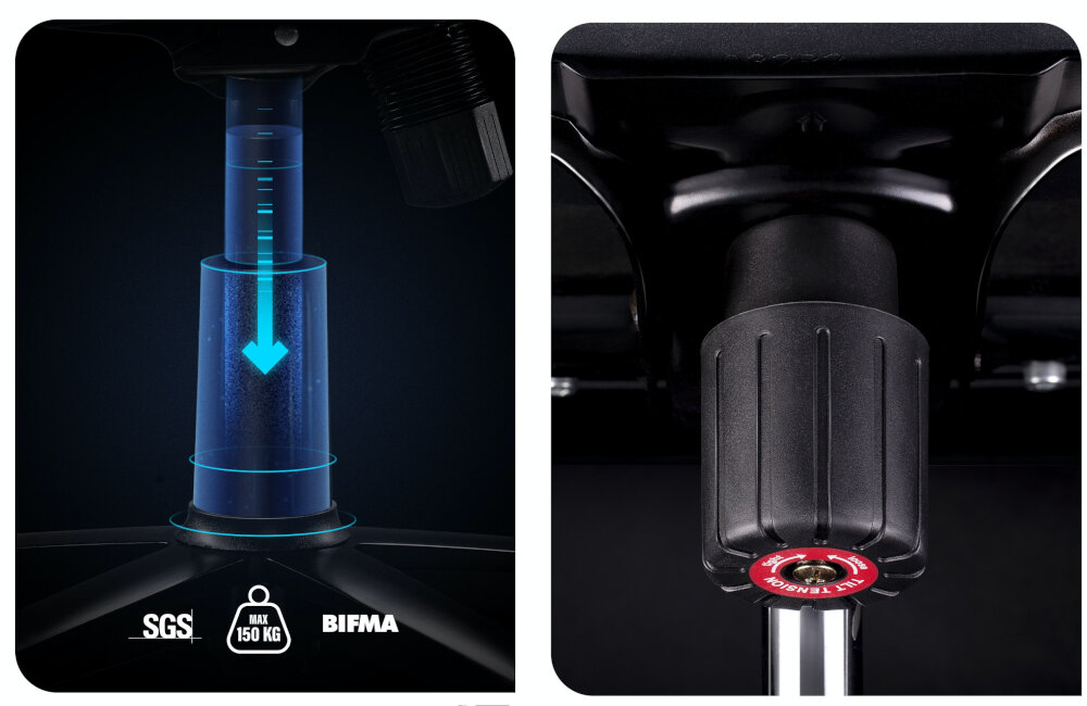 Fotel DIABLO CHAIRS X-Player 2.0 L Biało-czarny podnośnik relaks