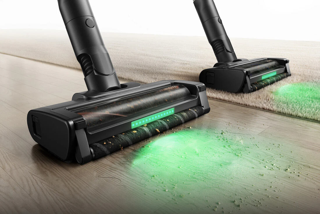 Odkurzacz MOVA G70 Sprzątanie przy krawędziach odkurzanie przy ścianach i listwach przypodłogowych kurz i drobne zabrudzenia  Technologia Optinsight™  Gumowe paski na rolce