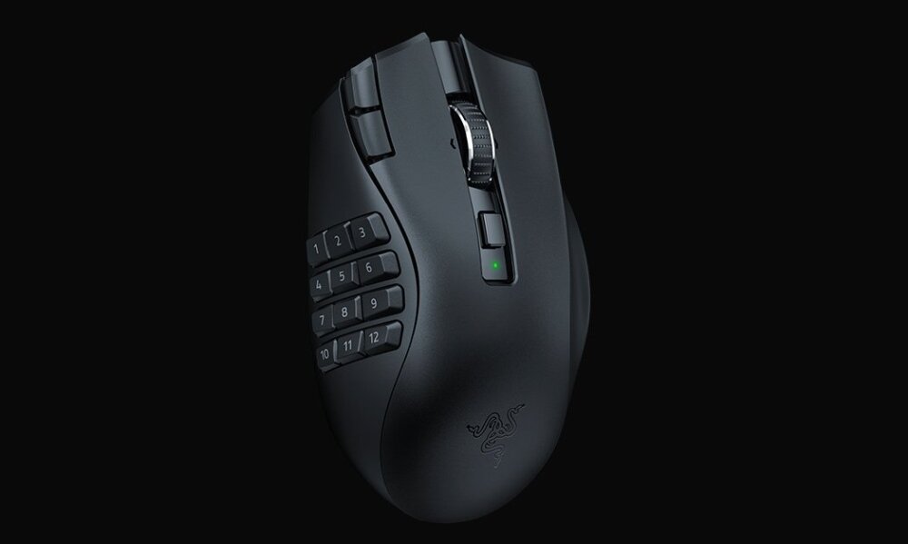 Mysz RAZER Naga V2 HyperSpeed ergonomia czujnik optyczny technologia hyperscroll  łączność bezprzewodowa 