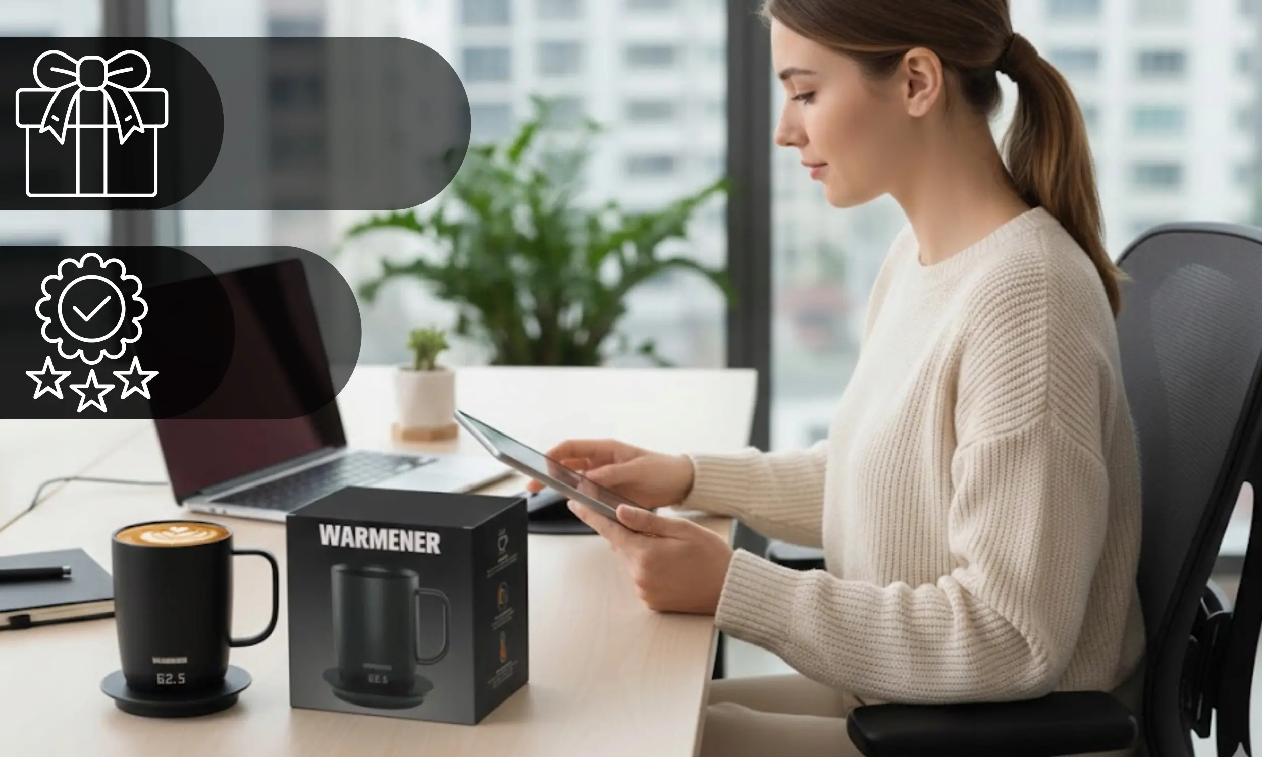 Podgrzewany kubek Warmener w eleganckim opakowaniu prezentowym
