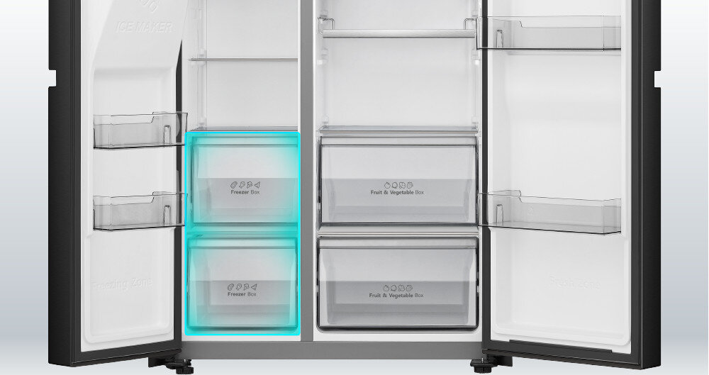 LODÓWKA HISENSE RS818N4TFC MD szuflady zamrażarka mrożenie 4 szuflady