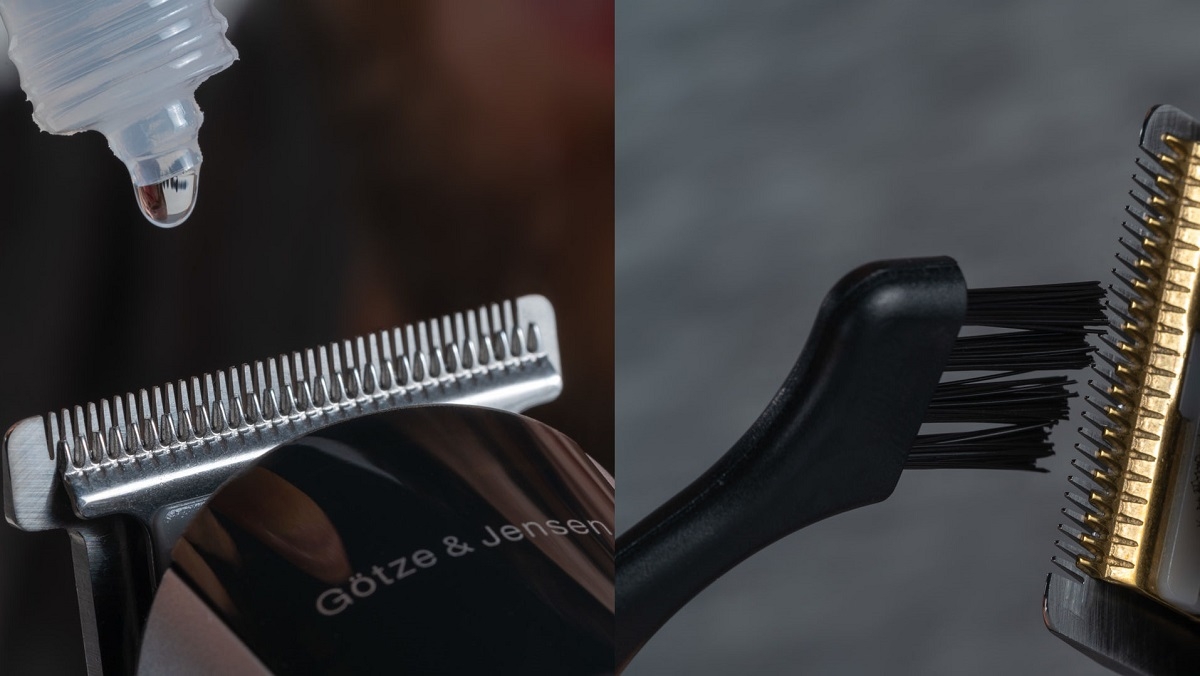 Trymer GÖTZE & JENSEN TR900 konserwacja akcesoria szczoteczka oliwa