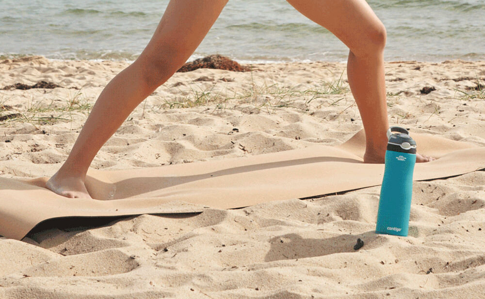 Butelka termiczna CONTIGO Ashland Chill 590 ml Niebieski funkcjonalna w różnych sytuacjach butelka sportowa na trening pojemnik na wodę do szkoły lekka 385 g trwała konstrukcja dla dzieci dla dorosłych przypinany uchwyt klasyczny design  rózne style  