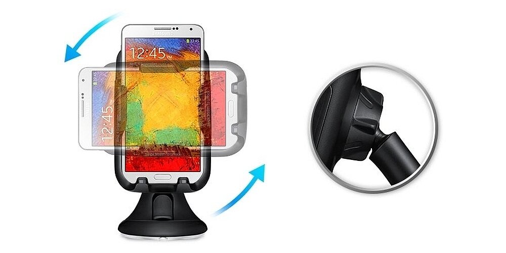 Uchwyt na telefon SAMSUNG EE-V200SABEGW samochód smartfon montaż rozmiar