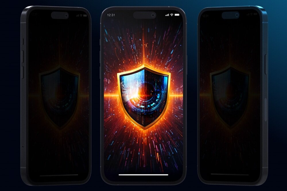 Folia ochronna 3MK Silky Matt Privacy do Apple iPhone wizualizacja ochrony pod kątem 