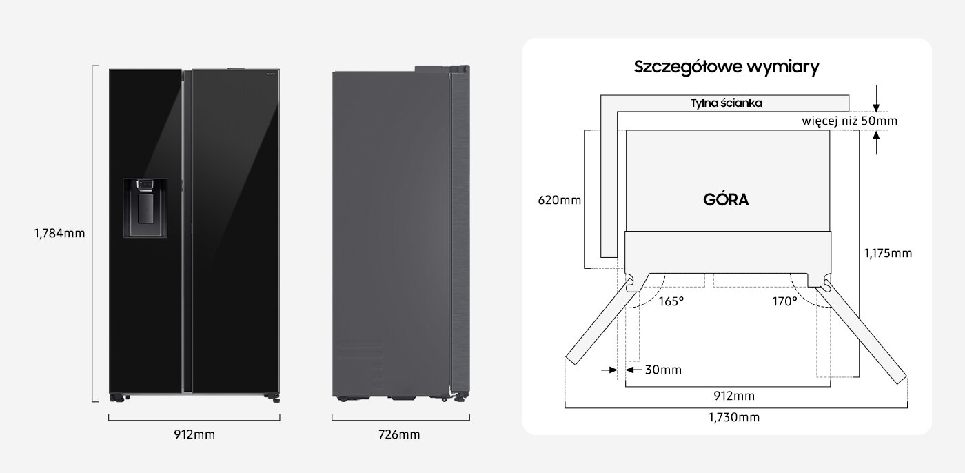 wymiary lodówki Samsung side by side rs80f64jebeo wymiary lodówki Samsung side by side rs80f64jebeo