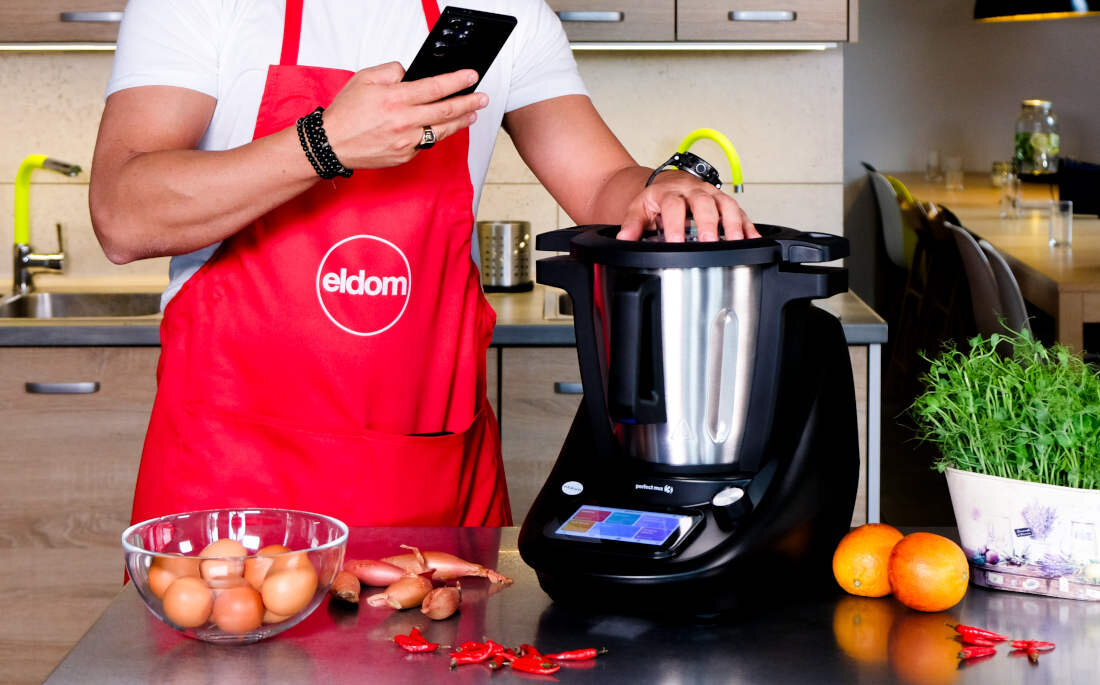 Robot wielofunkcyjny ELDOM MFC3000 Perfect Mix 3 1700W z wbudowaną wagą i funkcją gotowania Aplikacja Mobilna listy zakupowe planowanie organizacja obowiązki