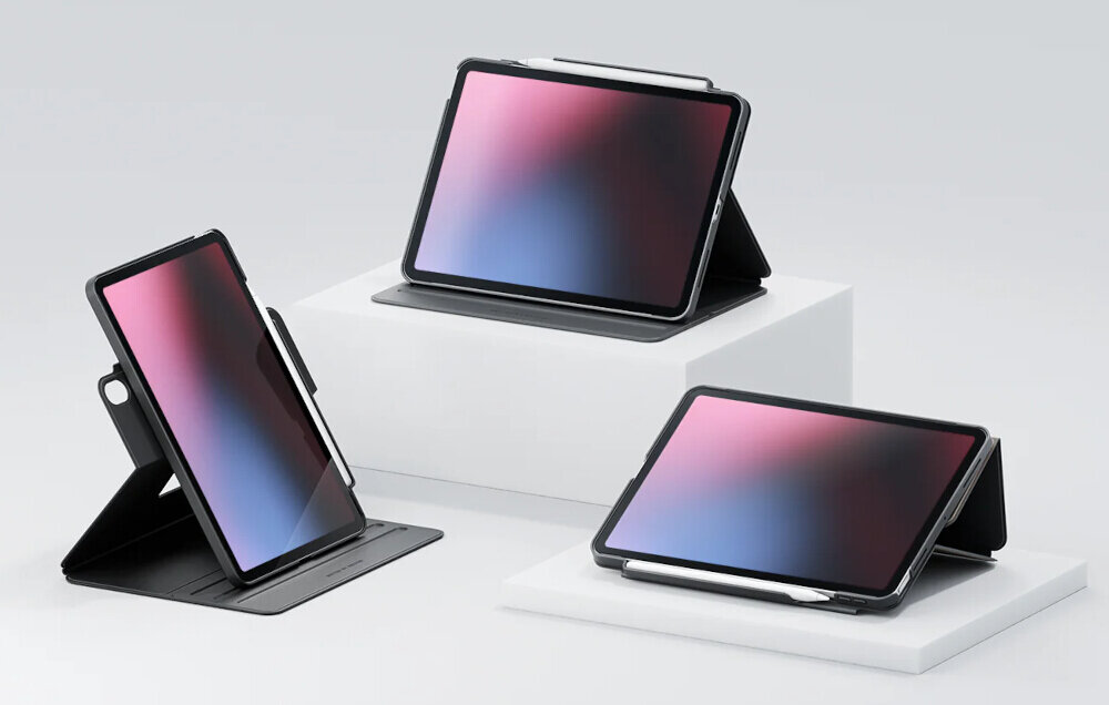 Etui UNIQ Rovus - etui z urządzeniem na białym tle od tyłu