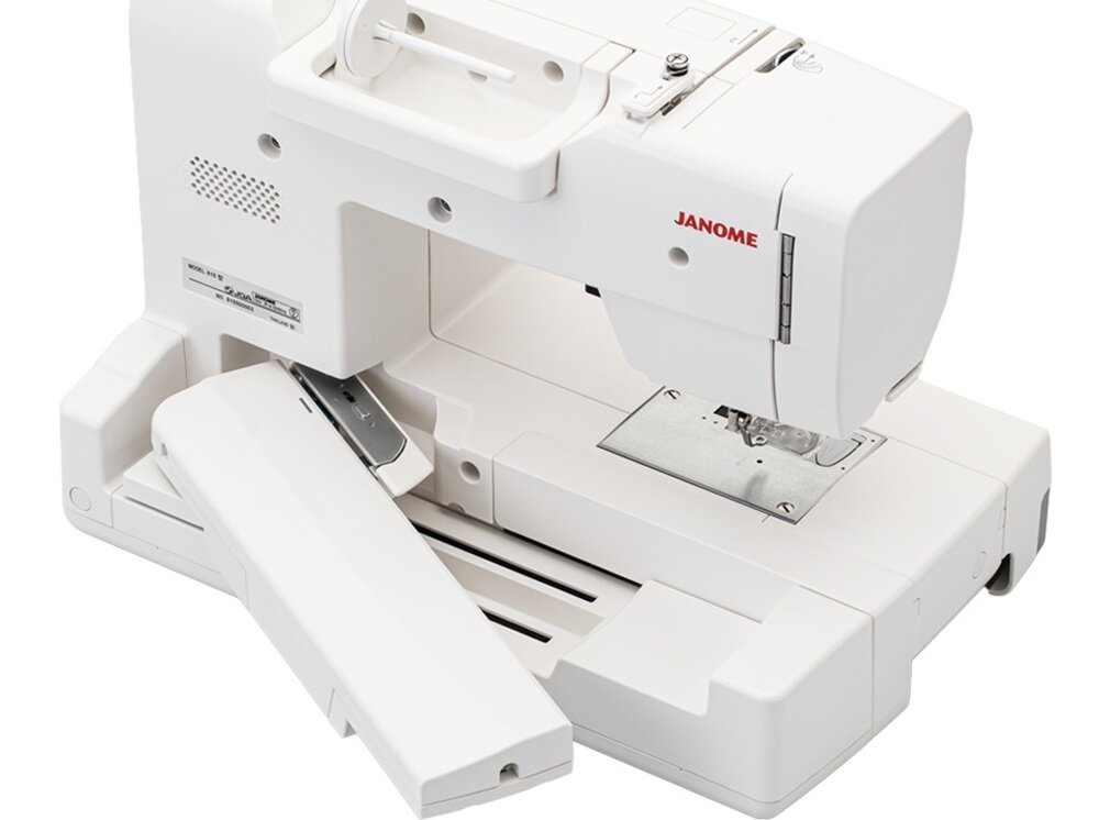 Hafciarka JANOME MC100E duże pole haftu, wyraźne hafty, stabilne prowadzenie, równomierne ściegi
