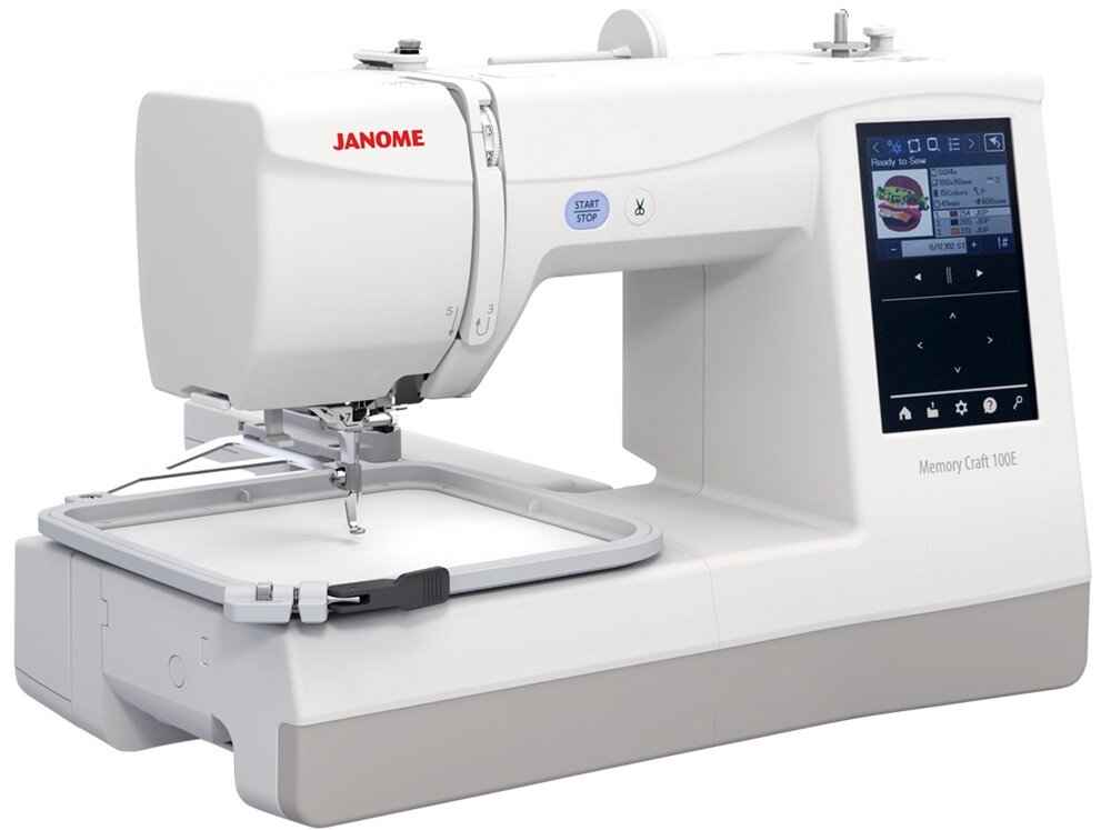 Hafciarka JANOME MC100E spokojny haft maszynowy, uporządkowana pracapersonalizacja odzieży