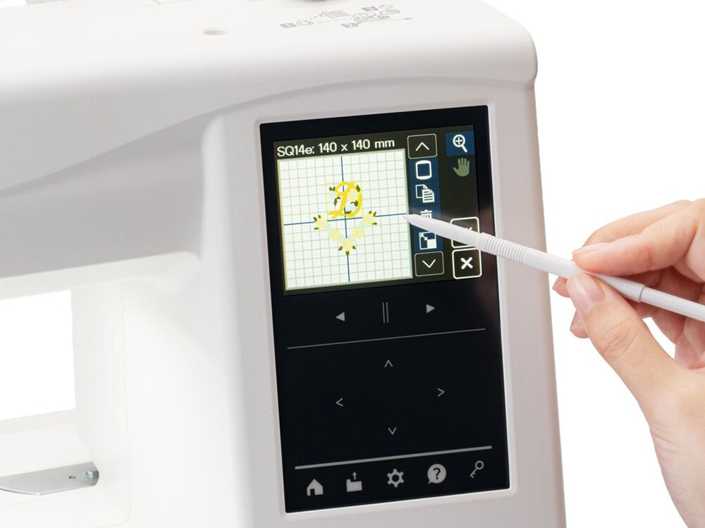 Hafciarka JANOME MC100E menu w języku polskim, ekran LCD, intuicyjna obsługa