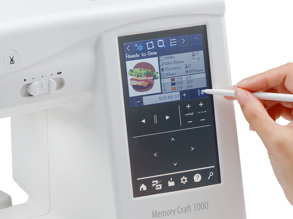 Maszyno-hafciarka JANOME MC1000 obracanie, skalowanie, lustrzane odbicie, przesuwanie haftów