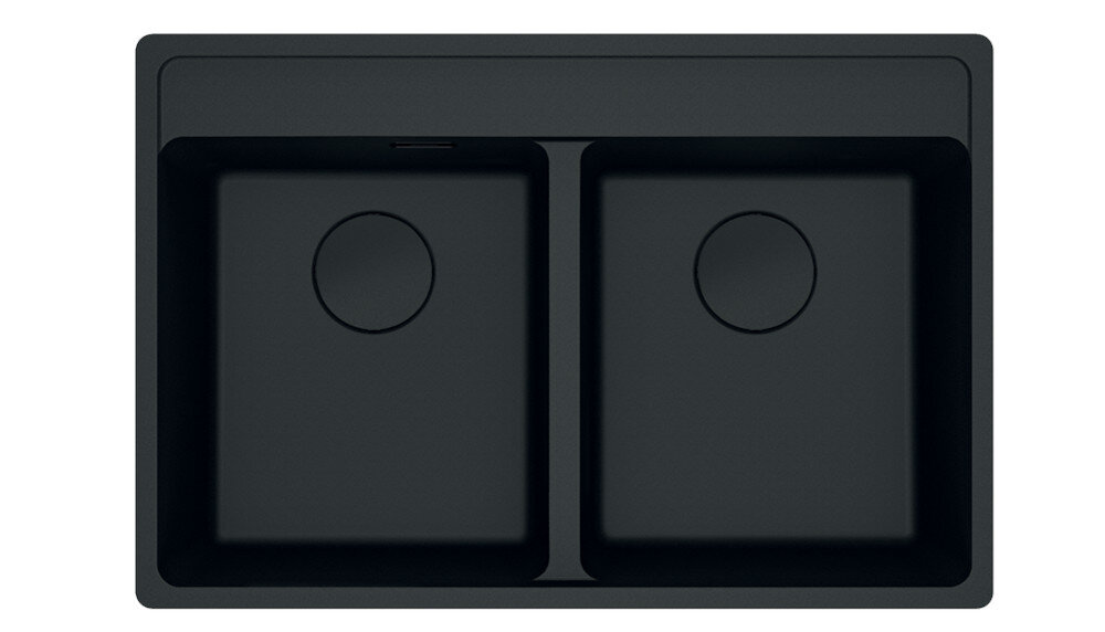 Zlewozmywak FRANKE Maris MRG 620-35-35 114.0693.518 Czarny matowy widok na zlew z góry odporność na plamy trwałość kwarc fragranite wytrzymałość