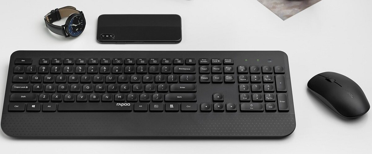 Zestaw RAPOO X3500 mysz klawiatura Bateria w zestawie Interfejs Komunikacja Bezprzewodowa kolor czarny rozdzielczość Nanoodbiornik Membranowe