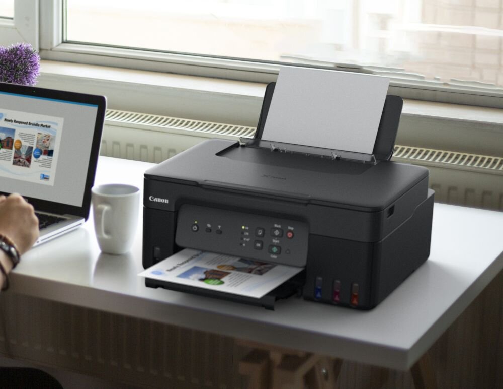 Urządzenie wielofunkcyjne CANON Pixsma G3430     papier wydajność tusz drukowanie szybkość łączność format sterowanie
