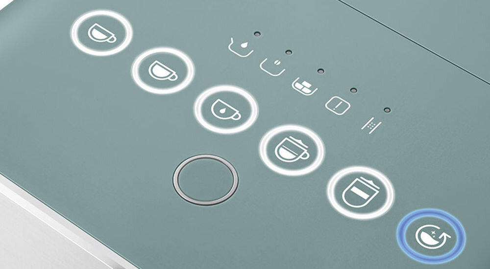 Ekspres SMEG BCC13EGMEU wygoda użytkowania szeroki wybór napojów kawowych jeden przycik espresso czarna kawa cappuccino latte macchiato zintegrowany system spieniania mleka idealnie kremowa pianka 