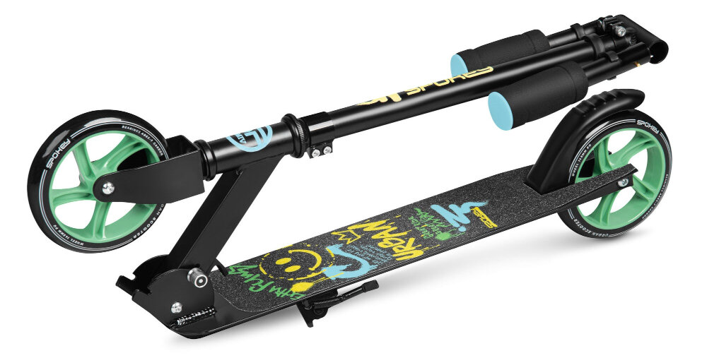 Hulajnoga SPOKEY Notus Czarny srodek transportu z wysokiej jakosci aluminium i stali dla dzici i mlodziezy powyzej 5 roku zycia