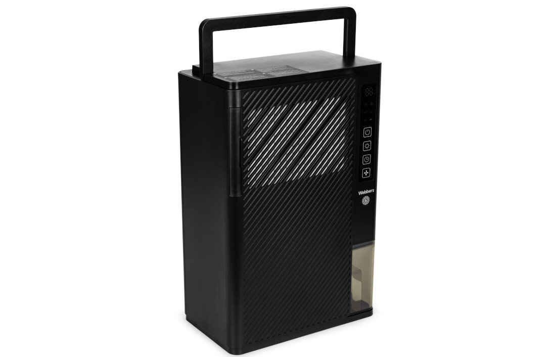 Osuszacz WEBBER Glarus DEX1 Wygoda użytkowania Pojemny zbiornik 2,3 l Ergonomiczny uchwyt łatwo przenosić 