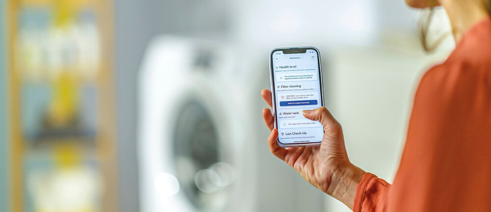 Pralko-suszarka CANDY CSWS 4852DWE/1-S Simply-Fi - zdalne sterowanie smartfon zdalnie monitoruj konserwacja urządzenia