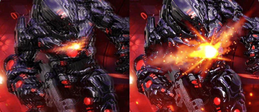 Monitor LG UltraGear 27G810A-B.AEU 27 cali 3840x2160px IPS 180Hz 1 ms [GTG] prezentacja działania Dynamic Action w grze Dynamic Action Sync skrócenie czasu między poleceniem z klawiatury a reakcją