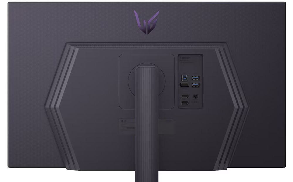 Monitor LG UltraGear 27G810A-B.AEU 27 cali 3840x2160px IPS 180Hz 1 ms [GTG] prezentacja monitora od tyłu na białym tle VESA 100 mm łatwe stabilne przymocowanie oszczędność miejsca uchwyt biurkowy VESA zwiększa powierzchnię roboczą dopasowanie ustawienia ekranu organizacja pracy