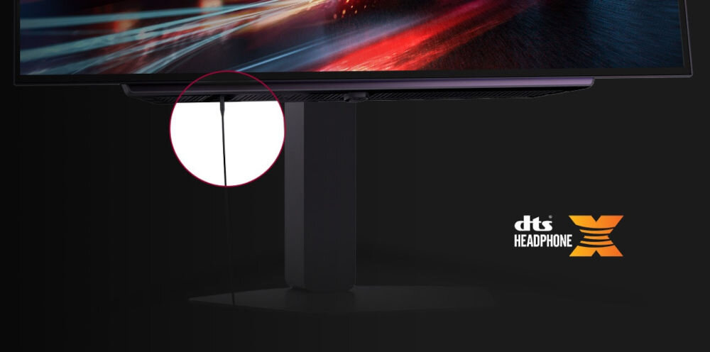 Monitor LG UltraGear 27GX704A-B.AEU 26.5 cala 2560x1440px 240Hz 0.03 [GTG] zbliżenie na wyjście słuchawkowe, czat głosowy, DTS Headphone:X, dźwięk 3D