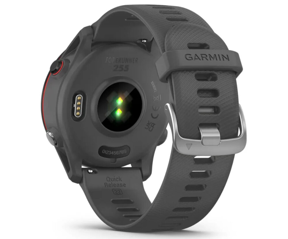 SMARTWATCH GARMIN FORERUNNER 255 ekran bateria czujniki zdrowie sport pasek ładowanie pojemność rozdzielczość łączność sterowanie krew puls rozmowy smartfon aplikacja 