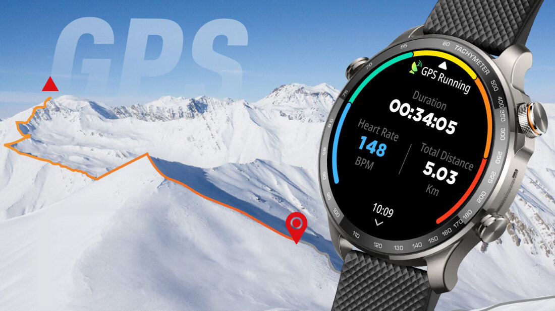 Smartwatch FOREVER Riversong Motive 10 GT 5 systemów pozycjonowania satelitarnego (GPS, GLONASS, GALILEO, BDS, QZSS)  
