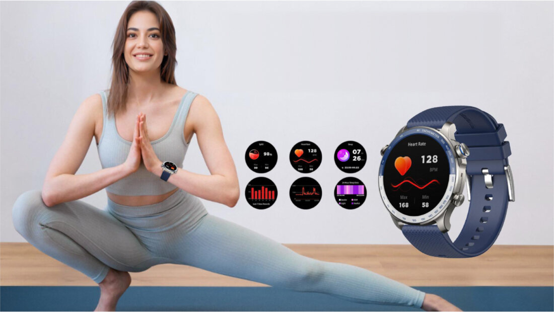Smartwatch FOREVER Riversong Motive 10 GT tętno i poziom tlenu we krwi monitorowanie snu 