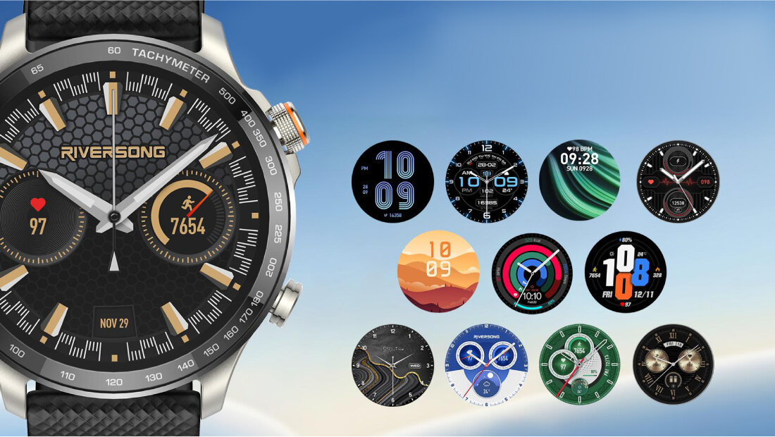 Smartwatch FOREVER Riversong Motive 10 GT wygląd tarczy  
