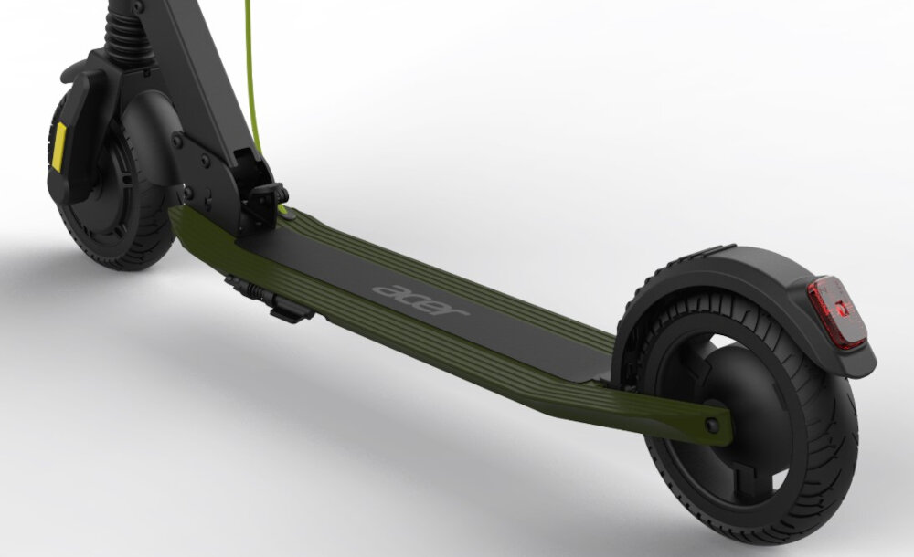 Hulajnoga elektryczna ACER Series 1 Advance 23 km 250 W Amortyzacja 8.5 Czarny 8,5-calowe bezdetkowe opony z wysokiej jakosci tworzywa sztucznego odporne na przebicia i uszkodzenia amortyzacja redukuje drgania wysoki komfort