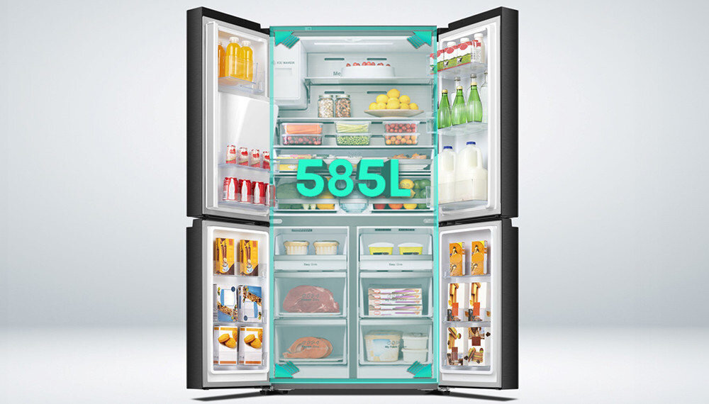 LODÓWKA HISENSE RQ760N4AFF pojemnośc 499 półka szuflady pojemność