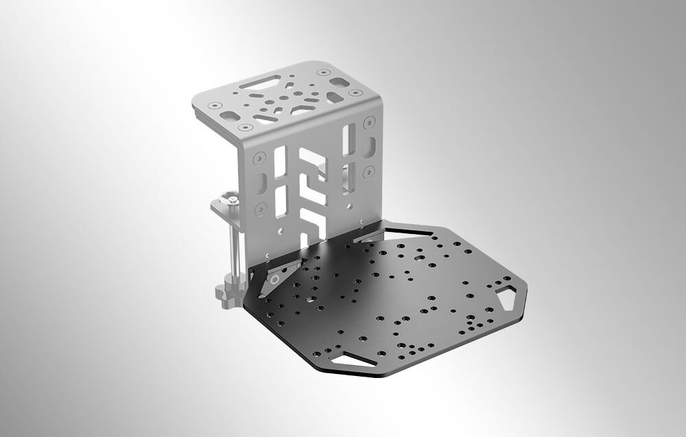 Uniwersalna płyta montażowa MOZA Racing RS089 Płyta montażowa Moza Racing zamontowana na dolną część akcesorium do simracingu solidna stal odporność na odkształcenia ograniczenie ryzyka przesunięć