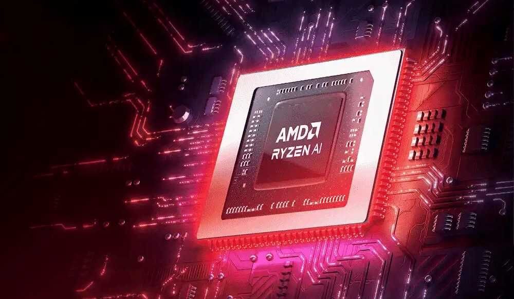 Układ AMD Ryzen widoczny na grafice symbolizuje wysoką wydajność laptopa ASUS TUF Gaming – AMD Ryzen 7 260 Zen 5 do 5,1 GHz TDP 35 W z silnikiem NPU AI odciążającym CPU podczas wielozadaniowości