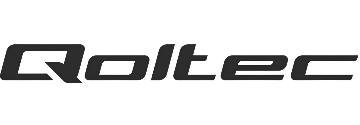 Logo z napisem \'Qoltec\' w czarnym kolorze na białym tle.