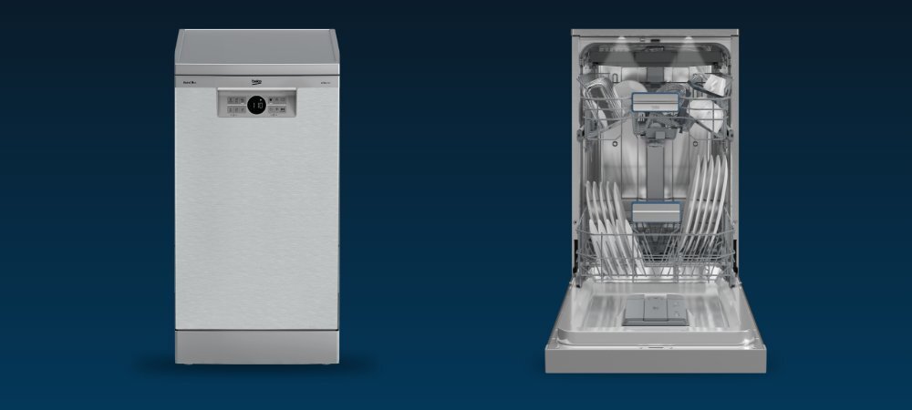 ZMYWARKA BEKO BDFS26040XA 11 programów dopasowanie do naczyń i zabrudzeń zużycie 9,5 l wody skuteczność oszczędność czujnik zabrudzenia automatyczna regulacja czasu i intensywności oszczędność wody i prądu szuflada na sztućce wygodne układanie oszczędność miejsca stal nierdzewna trwałe dno higiena łatwe czyszczenie slidingfit idealne dopasowanie frontu bez podcinania cokołu traywash dokładne mycie blach bez szorowania